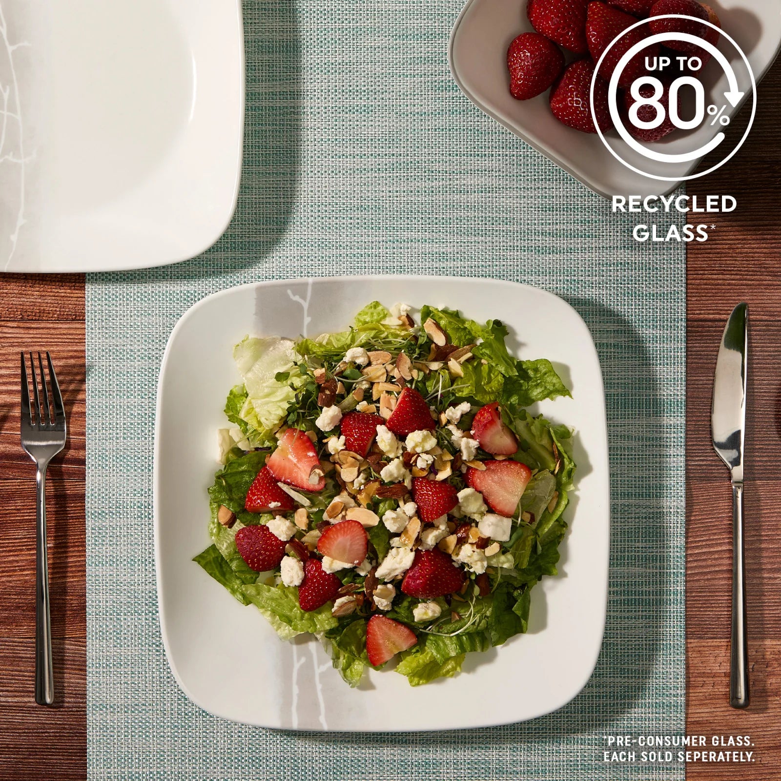 Corelle Vitrelle Square Wandering Grove 10.5 Dinner Plate - Image 5