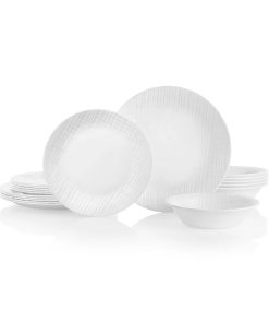 Corelle Vitrelle Linen Weave 18-piece Dinnerware Set, Service for 6