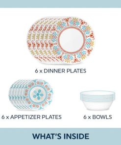 Alternative view of Corelle Vitrelle Global Collection Terracotta Dreams 18-piece Dinnerware Set, Service for 6