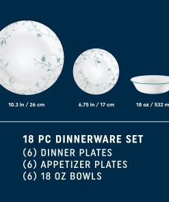Alternative view of Corelle Vitrelle Chambord 18-piece Dinnerware Set, Service for 6