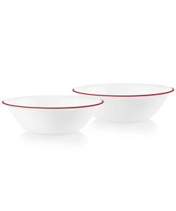 Corelle Vitrelle Radiant Red Banded 1-quart Serving Bowls, 2-pack