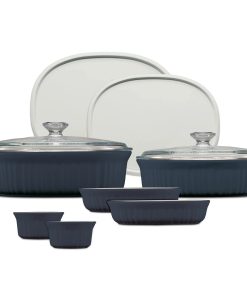 Corelle Vitrelle French Colors 10-piece Oval Bakeware Set, Navy