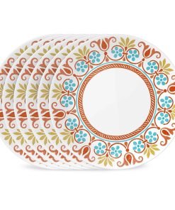 Corelle Vitrelle Global Collection Terracotta Dreams 10.25 Dinner Plates, 6-pack
