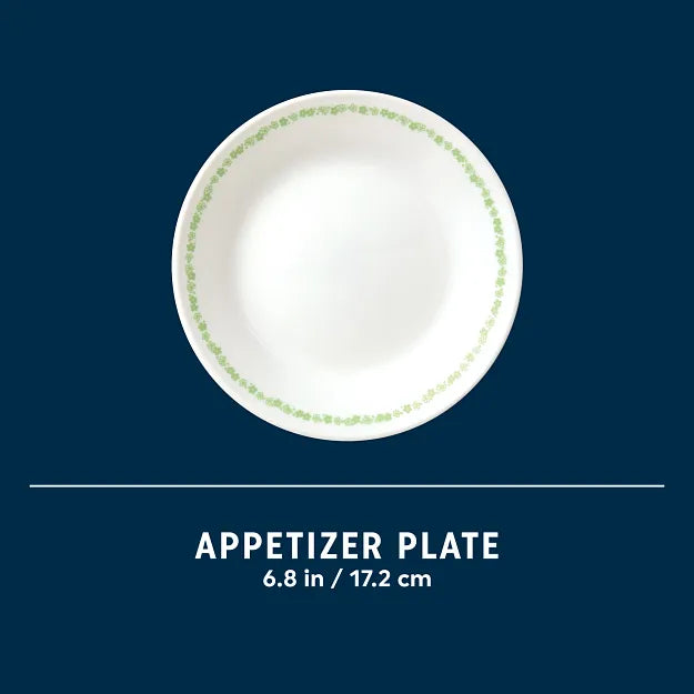 Corelle Vitrelle Spring Blossom Green 6.75 Appetizer Plate - Image 7
