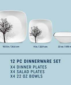 Alternative view of Corelle Vitrelle Timber Shadows 12-piece Dinnerware Set, Service for 4