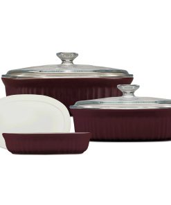 Corelle Vitrelle French Colors 6-piece Bakeware Set, Cabernet