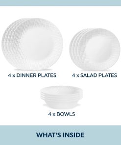 Alternative view of Corelle Vitrelle Linen Weave 12-piece Dinnerware Set, Service for4