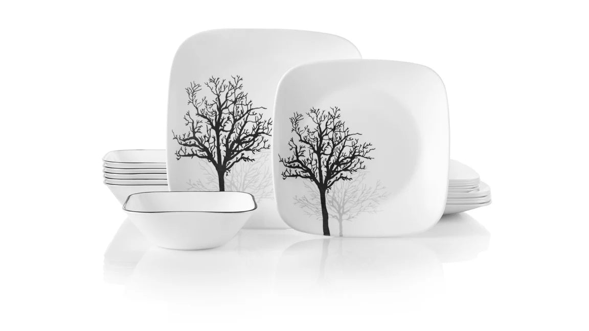 Corelle Vitrelle Timber Shadows 18-piece Dinnerware Set, Service for 6